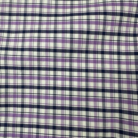 Jos A Bank Travelers Men's XXL Button Down Shirt Short Sleeve Purple White Check - Picture 4 of 9